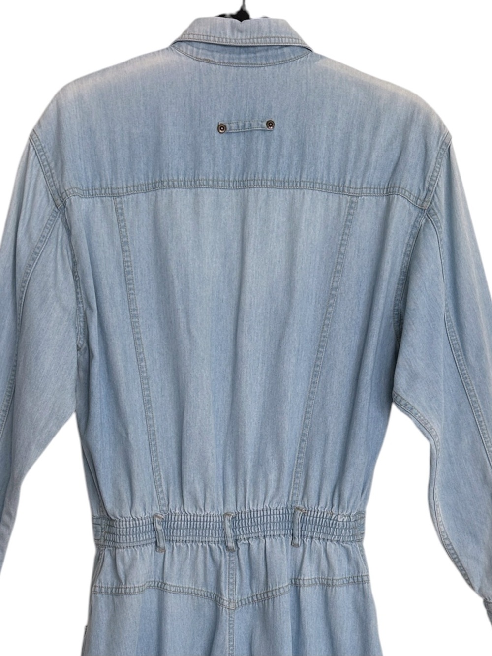 Vintage 90s Lizwear Denim Maxi Shirtdress Size 12P Light Wash Western Cowgirl - Picture 8 of 15